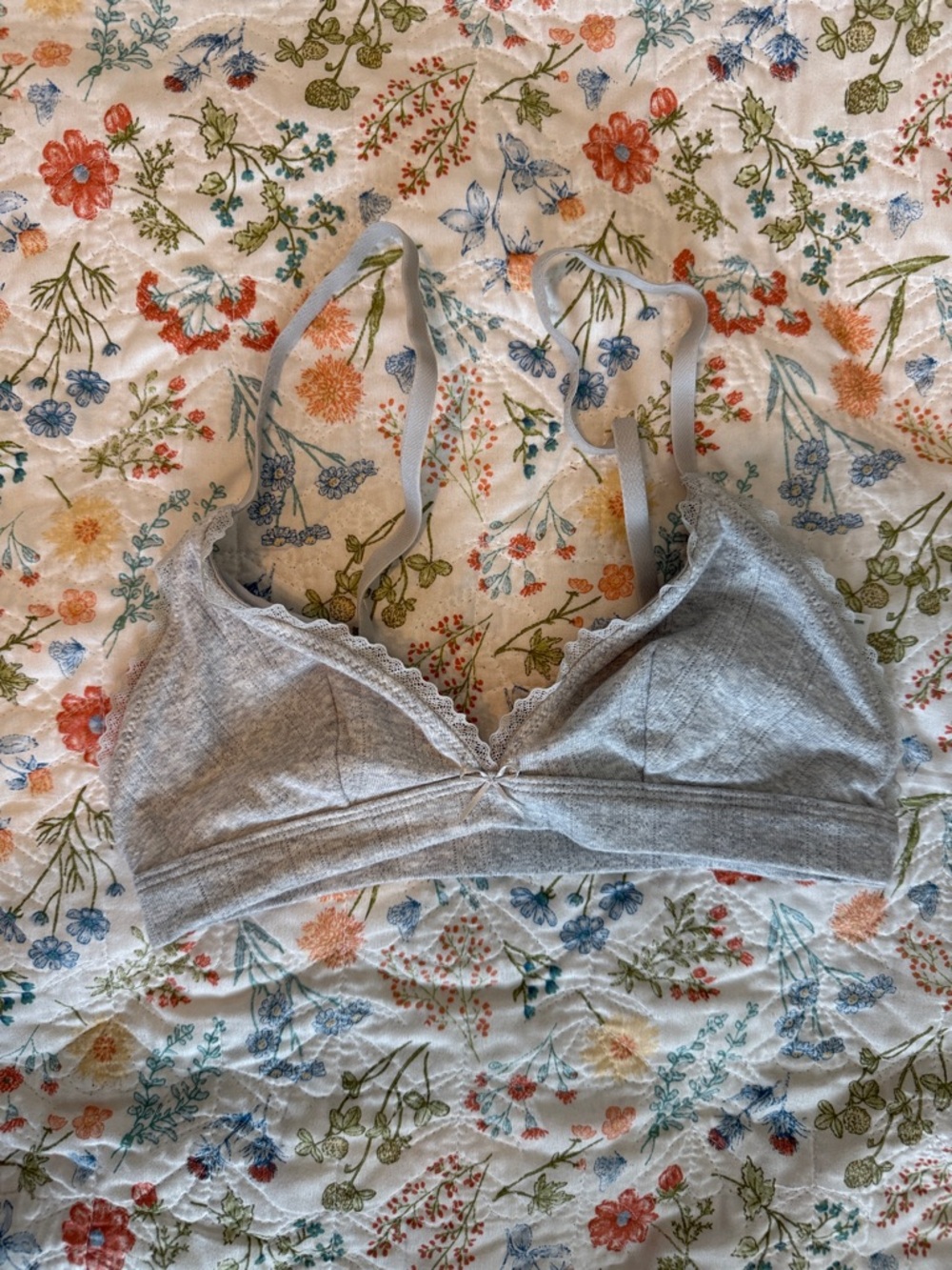 wild fable Light Gray Lace-Trim Bralette